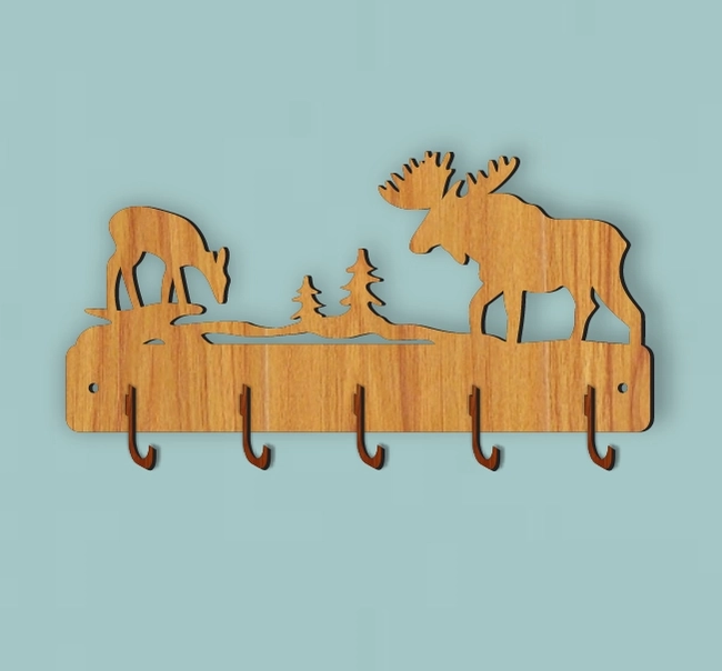 Forest Moose Key Holder