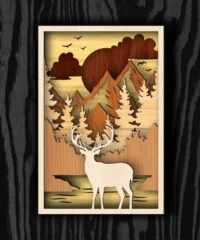 Multilayer Nature With The Image Of A Deer