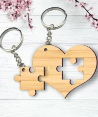 Puzzle Piece Heart Valentine Keychain