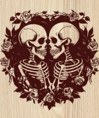 Skull Lovers With Rose