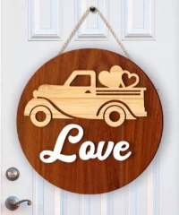 Truck Valentines Day Door Hanger