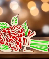 Wooden rose bouquet