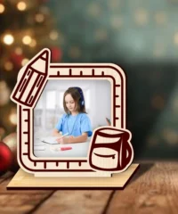 Backpack And Pencil School Photo Frame
