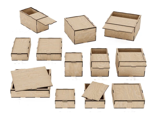 Boxes with sliding lid