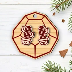 Cactus Succulent Stud Earring