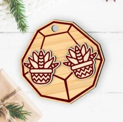Cactus Succulent Stud Earring