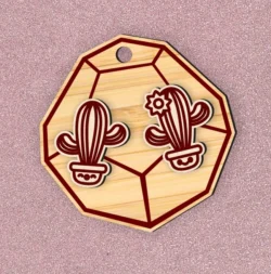 Cactus Succulent Stud Earring