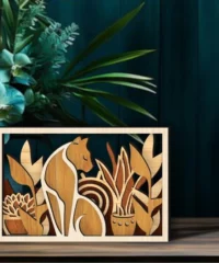 Cat And Tree Layered Home Decor