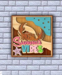 Crab With Starfish Summer Decor