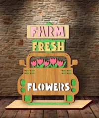 Farm Fresh Flowers Spring Stand Decor