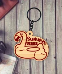 Flamingo Swimming Float Keychain