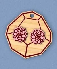 Flower Succulent Stud Earring