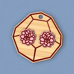 Flower Succulent Stud Earring