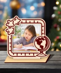Globe With Stars School Photo Frame