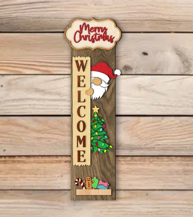 Gnome Merry Christmas Porch Sign