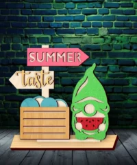 Gnome With Summer Taste Stand Decor