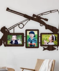 Gun And Horse With Fishing Rod Photo Frame