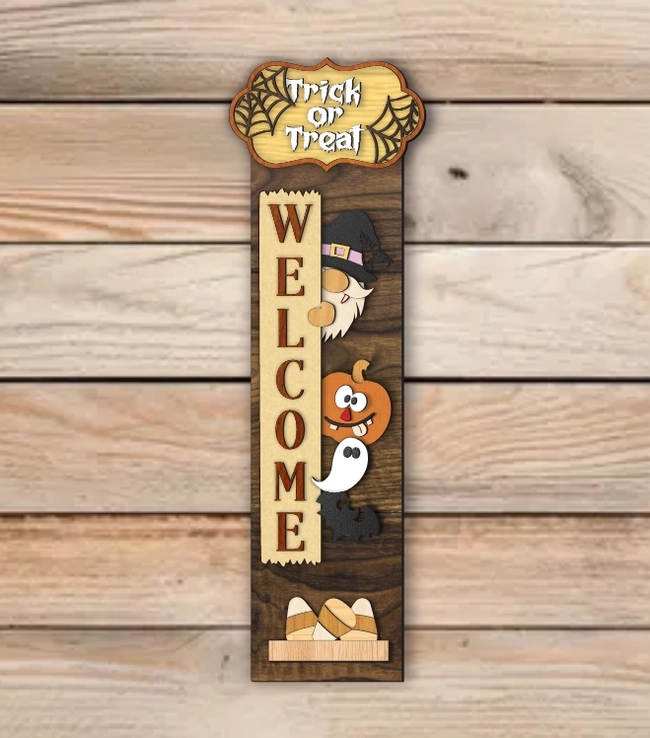 Halloween Gnome Porch Sign