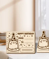 Happy birthday wooden card