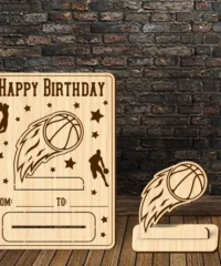 Happy birthday wooden card