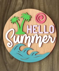 Hello Summer Round Sign