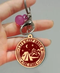 Lets Sleep Under The Stars Camping Keychain