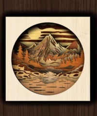 Mountain Sunset Shadow Box