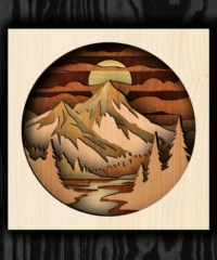 Mountain Sunset Shadow Box