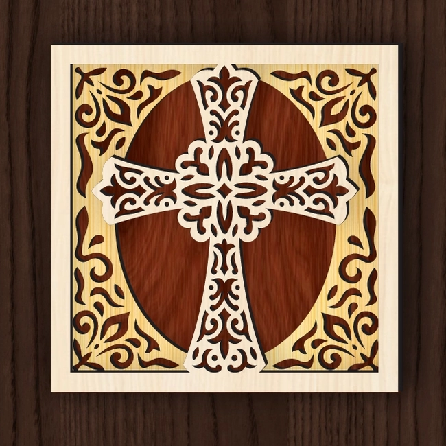 Multilayer Cross Religious Decor