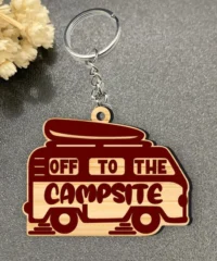 Off To The Campsite Camping Keychain