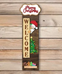 Santa Claus Merry Christmas Porch Sign