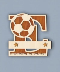 Soccer Football Monogram Capital Letter E