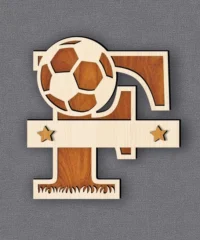 Soccer Football Monogram Capital Letter F