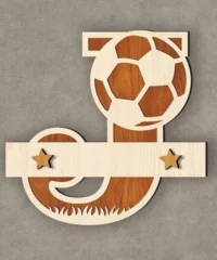 Soccer Football Monogram Capital Letter J