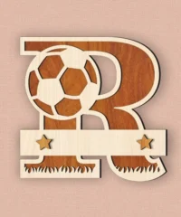 Soccer Football Monogram Capital Letter R