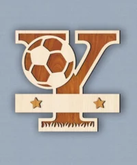 Soccer Football Monogram Capital Letter Y