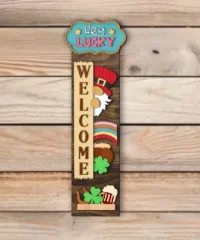 St Patrick's Day Gnome Porch Sign