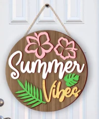 Summer Vibes Summer Round Sign Summer Vibes Summer Round Sign