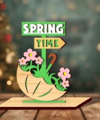 Umbrella With Flower Spring Stand Decor