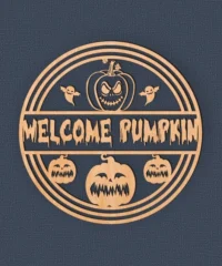 Welcome Pumpkin Halloween Sign