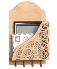 Wooden wall mailbox with hanger