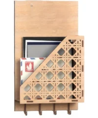 Wooden wall mailbox with hanger