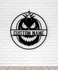 Custom Name Halloween Pumpkin Wall Decor