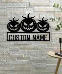 Custom Name Halloween Pumpkin Wall Decor