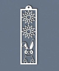 Flower And Rabbit Bookmark