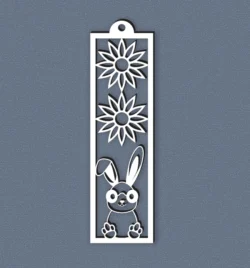 Flower And Rabbit Bookmark Flower And Rabbit Bookmark