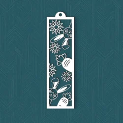 Flower And Rabbit With Carrot Bookmark Flower And Rabbit With Carrot Bookmark
