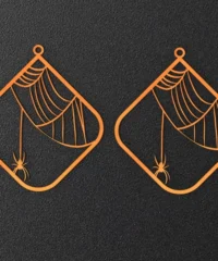 Halloween Earring Spider and Spider Web
