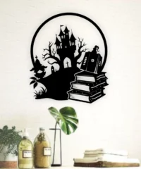 Halloween Haunted House And Book Wall Decor