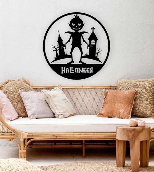 Halloween Monster And Haunted House Wall Art